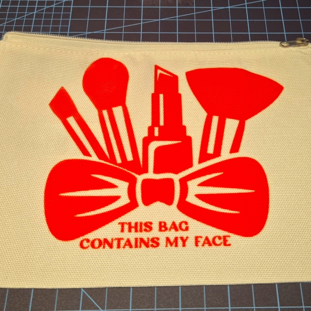 Makeup Pouch with Red Graphics - Picture 1 of 1